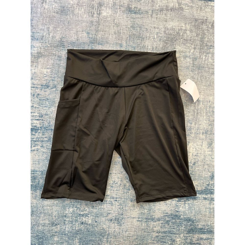 NWT! YMI Black Tight Athletic Shorts with Pocket Large - Picture 1 of 6